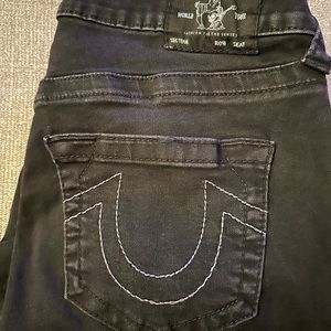 TRUE RELIGION Black Jennie Curvy Mid Rise Super Skinny 32